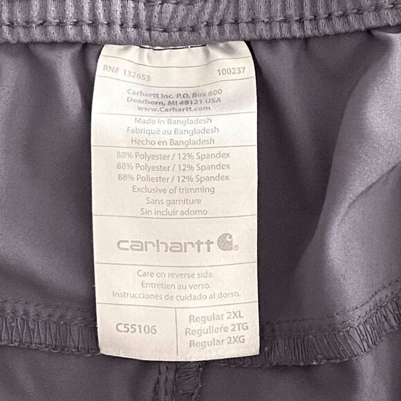 Carhartt Mens Cargo Pants Stretch Full Length Lightweight Gray 2XL - Picture 5 of 10